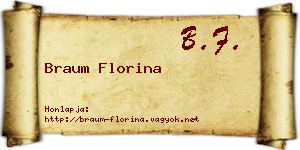 Braum Florina névjegykártya